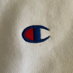 Champion white cropped sweatshirt